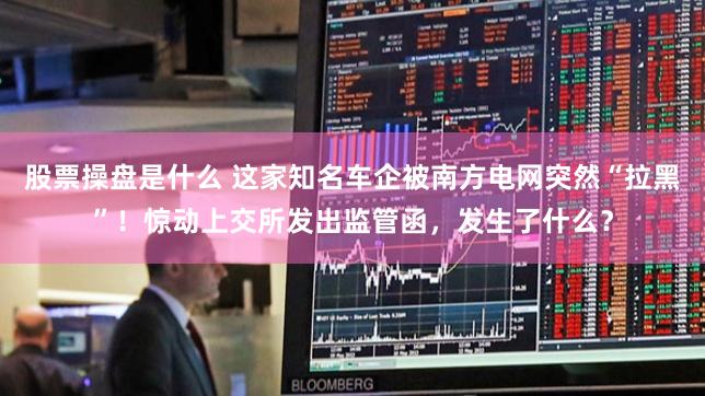 股票操盘是什么 这家知名车企被南方电网突然“拉黑”！惊动上交所发出监管函，发生了什么？
